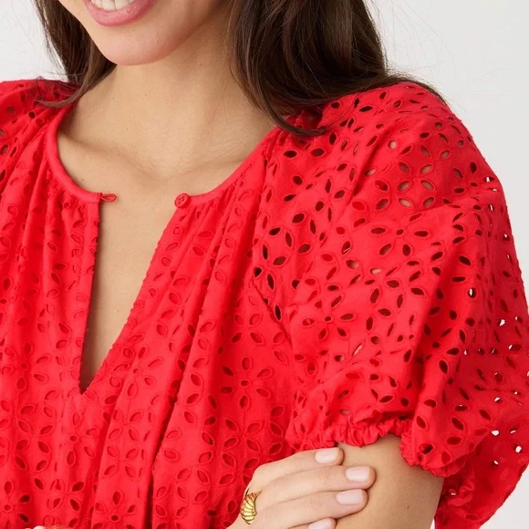 NWT J. Crew Provence smocked-waist midi dress in eyelet - Picture 4 of 12